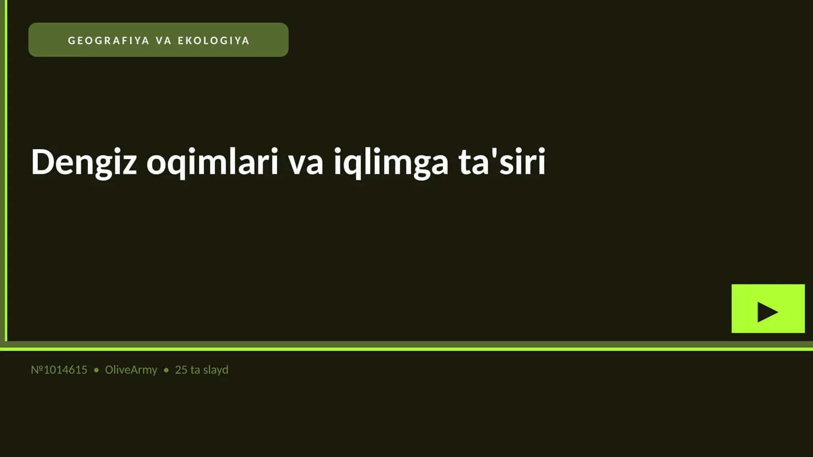 GEOGRAFIYA VA EKOLOGIYA