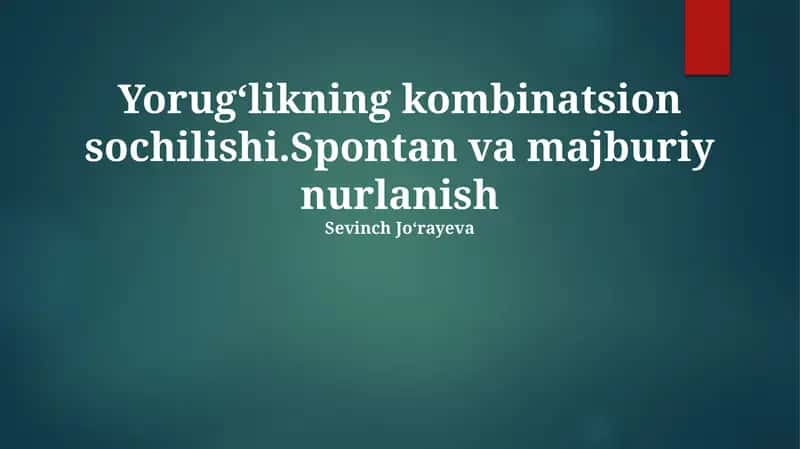 Yorug'likning kombinatsion sochilishi