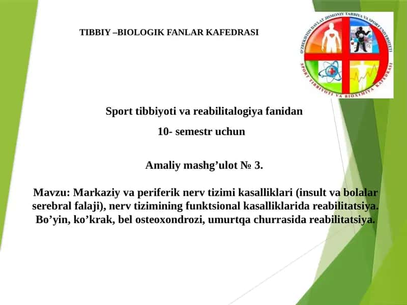 Tibbiy–BIOLOGIK FANLAR KAFEDRASI