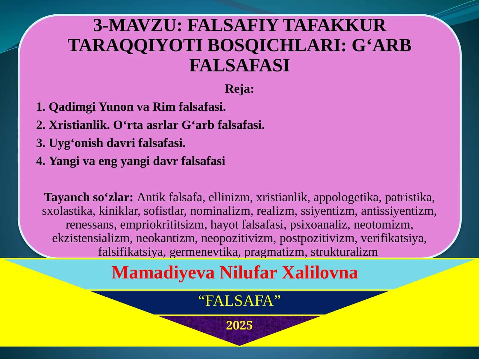 Qadimgi Yunon va Rim falsafasi