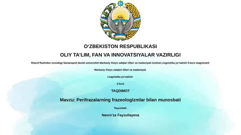 Perifrazalarning frazeologizmlar bilan munosbati