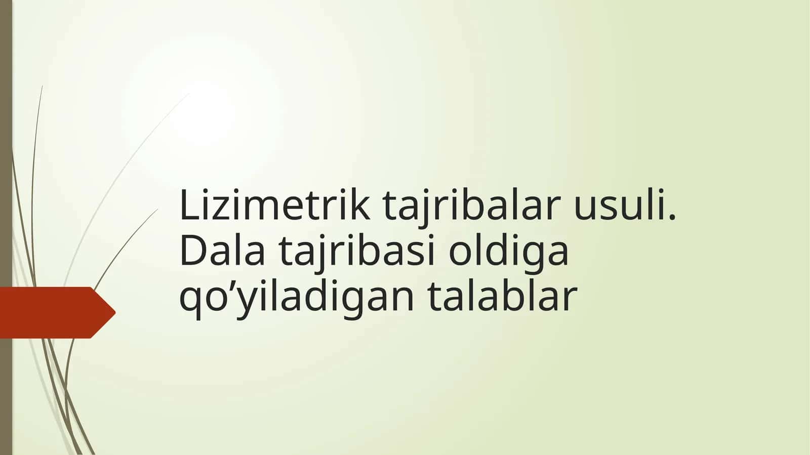 Lizimetrik tajribalar usuli