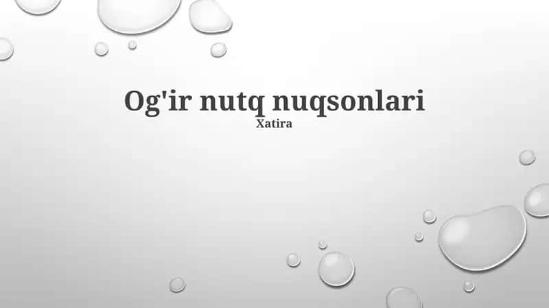 Og'ir nutq nuqsonlari