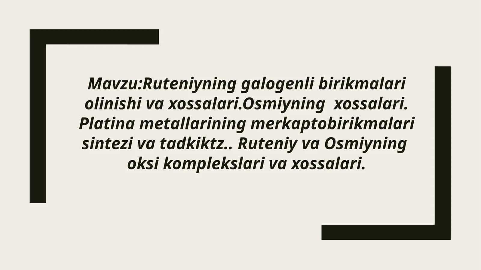 Ruteni, Osmiy, Platina