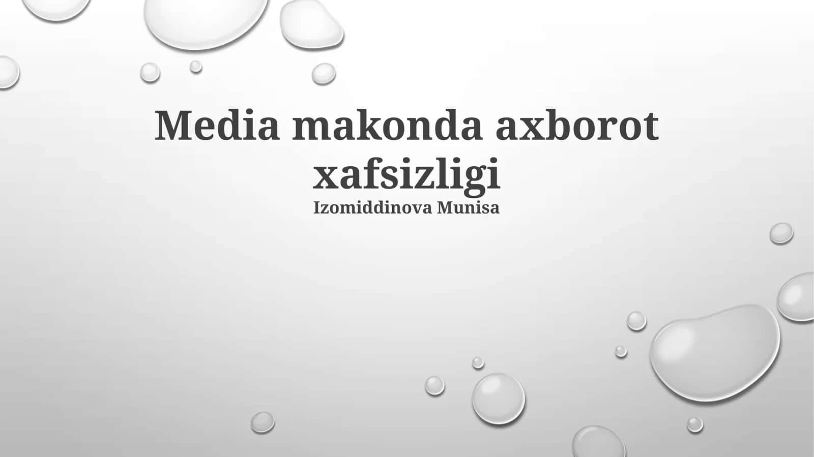 Media makonda axborot xafsizligi