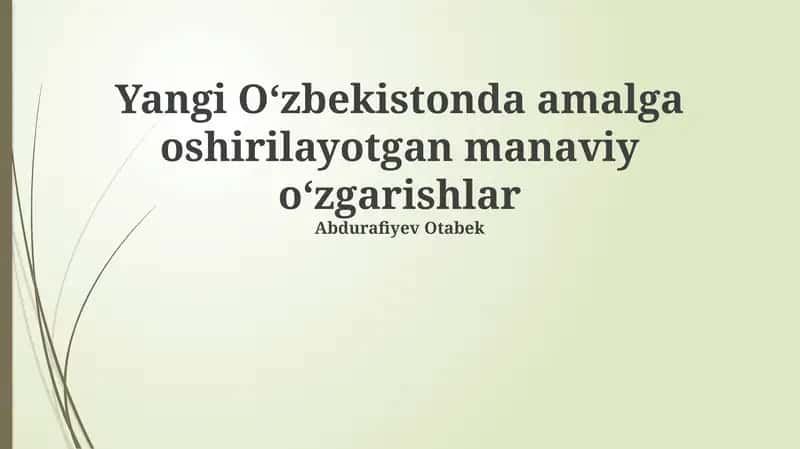 Yangi Oʻzbekistonda diniy erkinlik