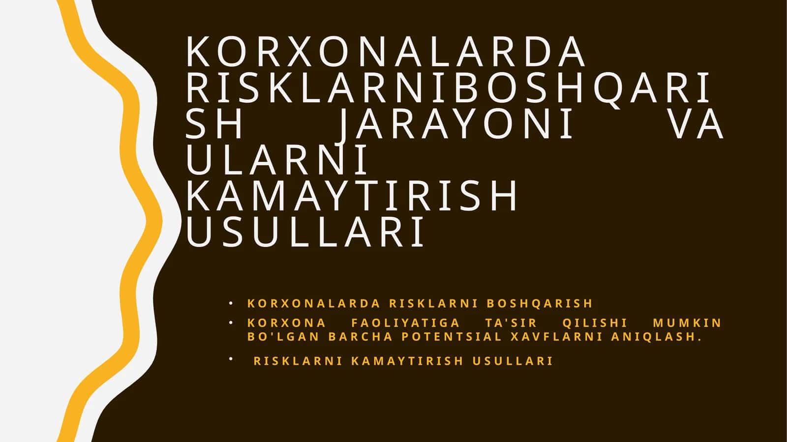 Korxonalardarisklarniboshqarishjarayonivaularnikamaytirishusullari