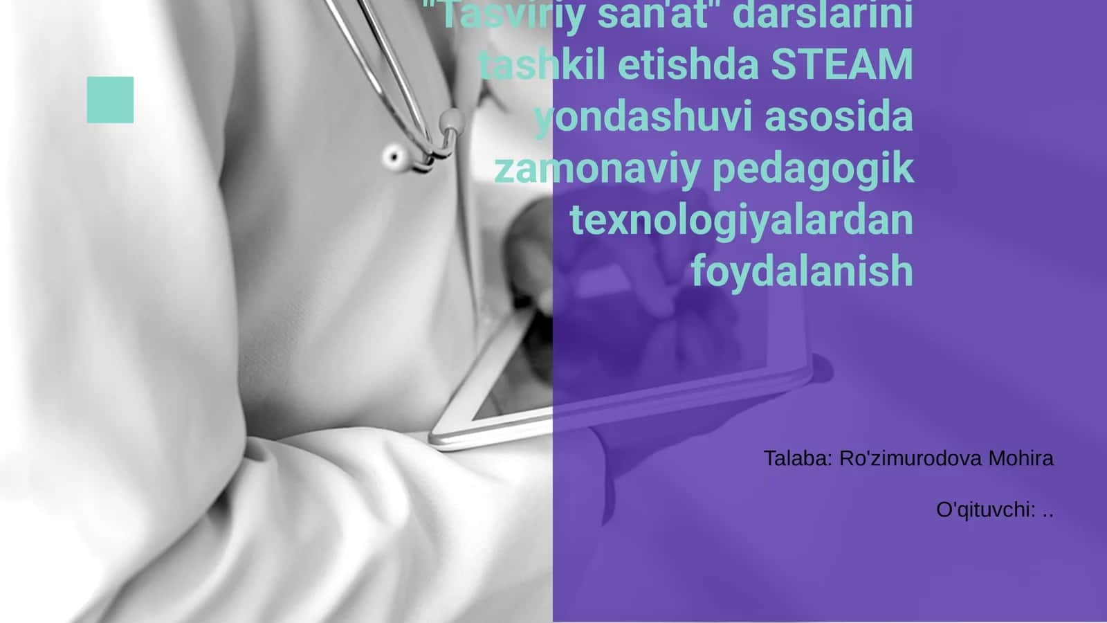 Tasviriy san'at darslarini tashkil etish
