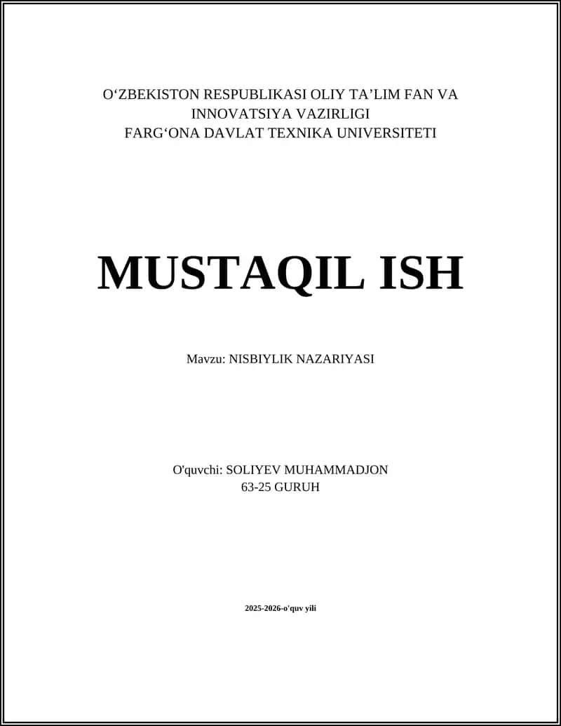 Nisbiylik Nazariyasi