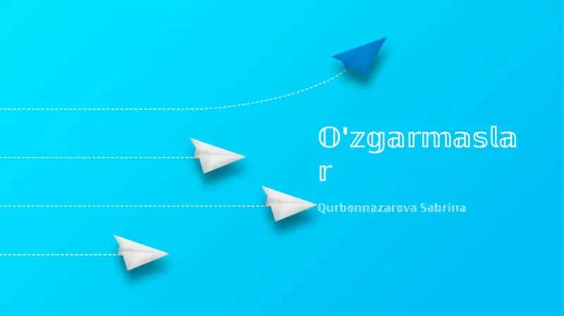 O'zgarmaslar