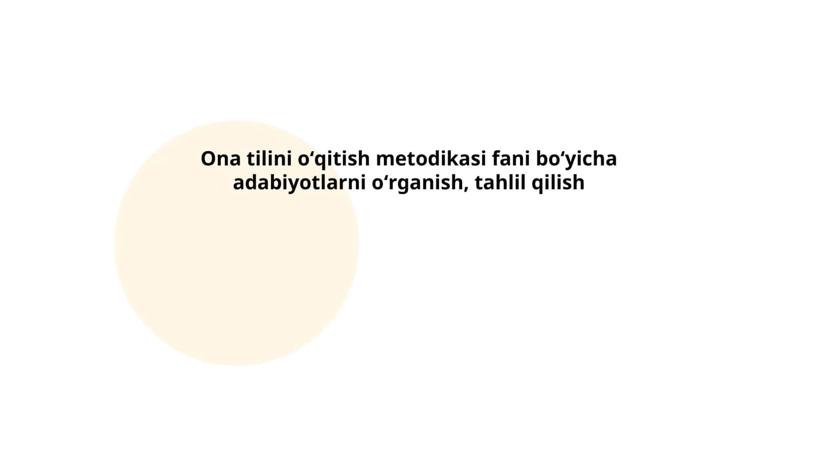 Ona tilini oʻqitish metodikasi fani boʻyicha adabiyotlarni oʻrganish, tahlil qilish
