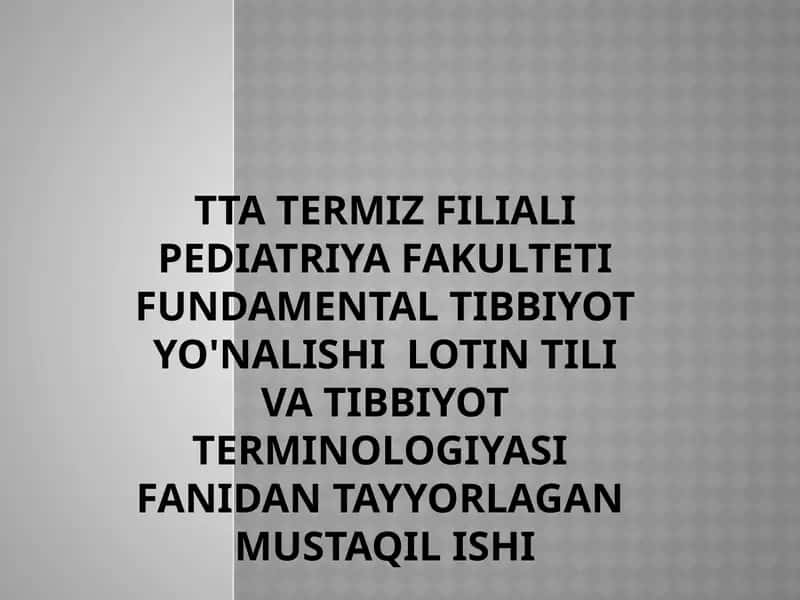 Anatomik va gistologik nomenklaturalarida qo’llaniladigan hozirgi zamon sifatdoshining aniqlik nisbati.(abducens-uzoqlashuvchi, perforans-yoriluvchi). Anatomik va gistologik nomenklaturalarida qo’llaniladigan hozirgi zamon sifatdoshining majhullik nisbati.(circumflexus-egilgan, perforatus-teshilgan)