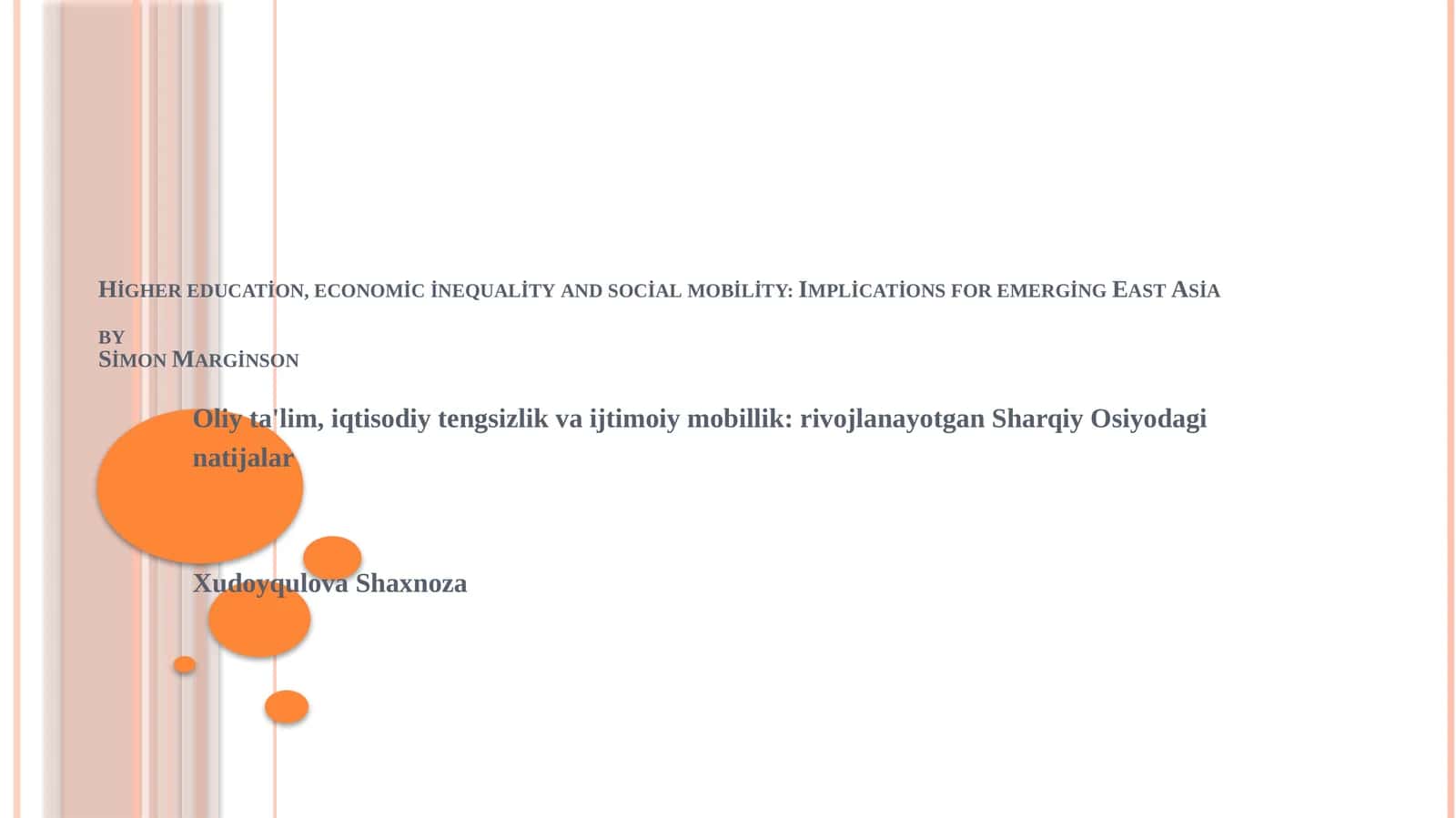 Xudoyqulova Shaxnoza