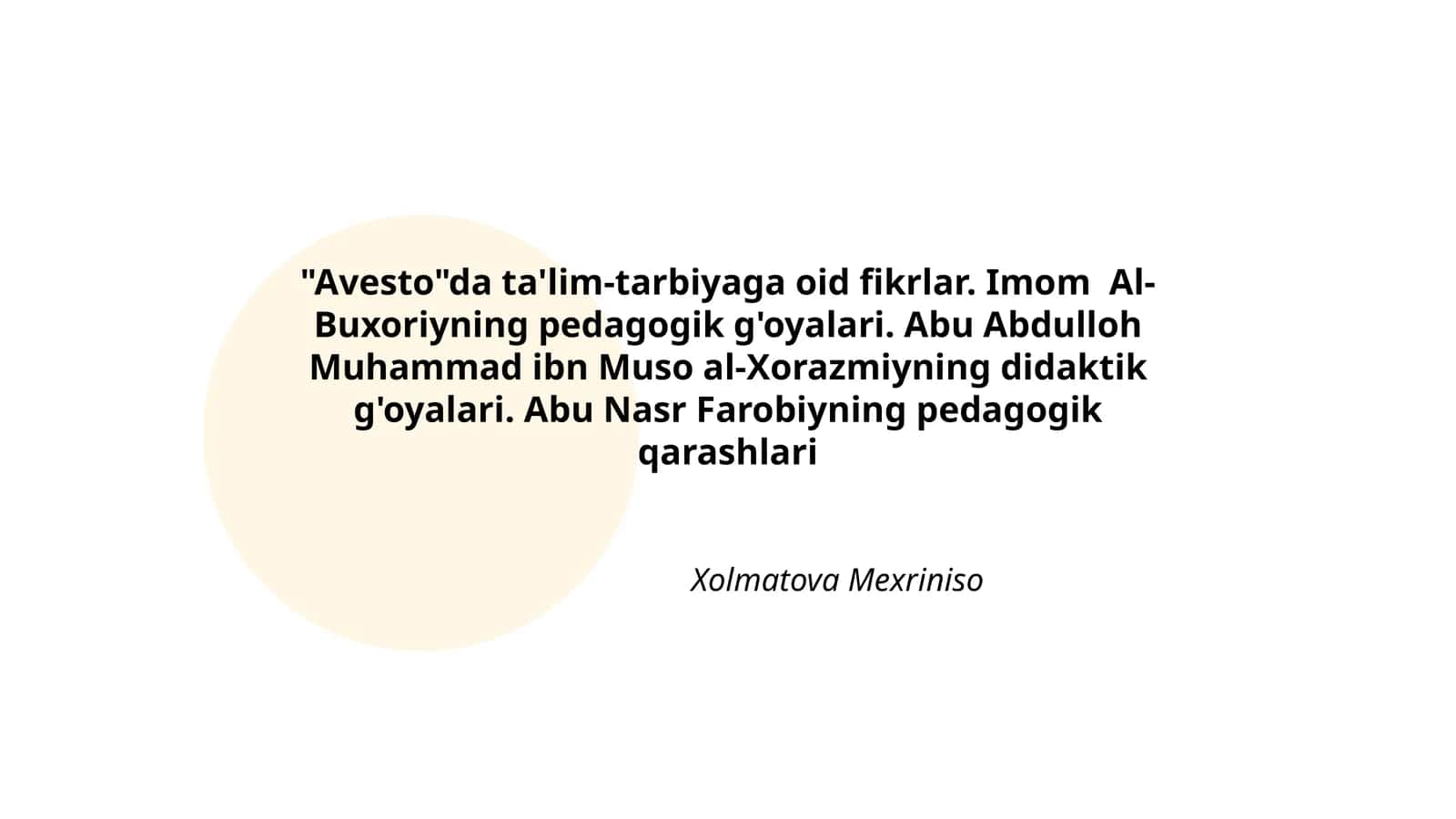 Ta'lim-tarbiyaga oid fikrlar