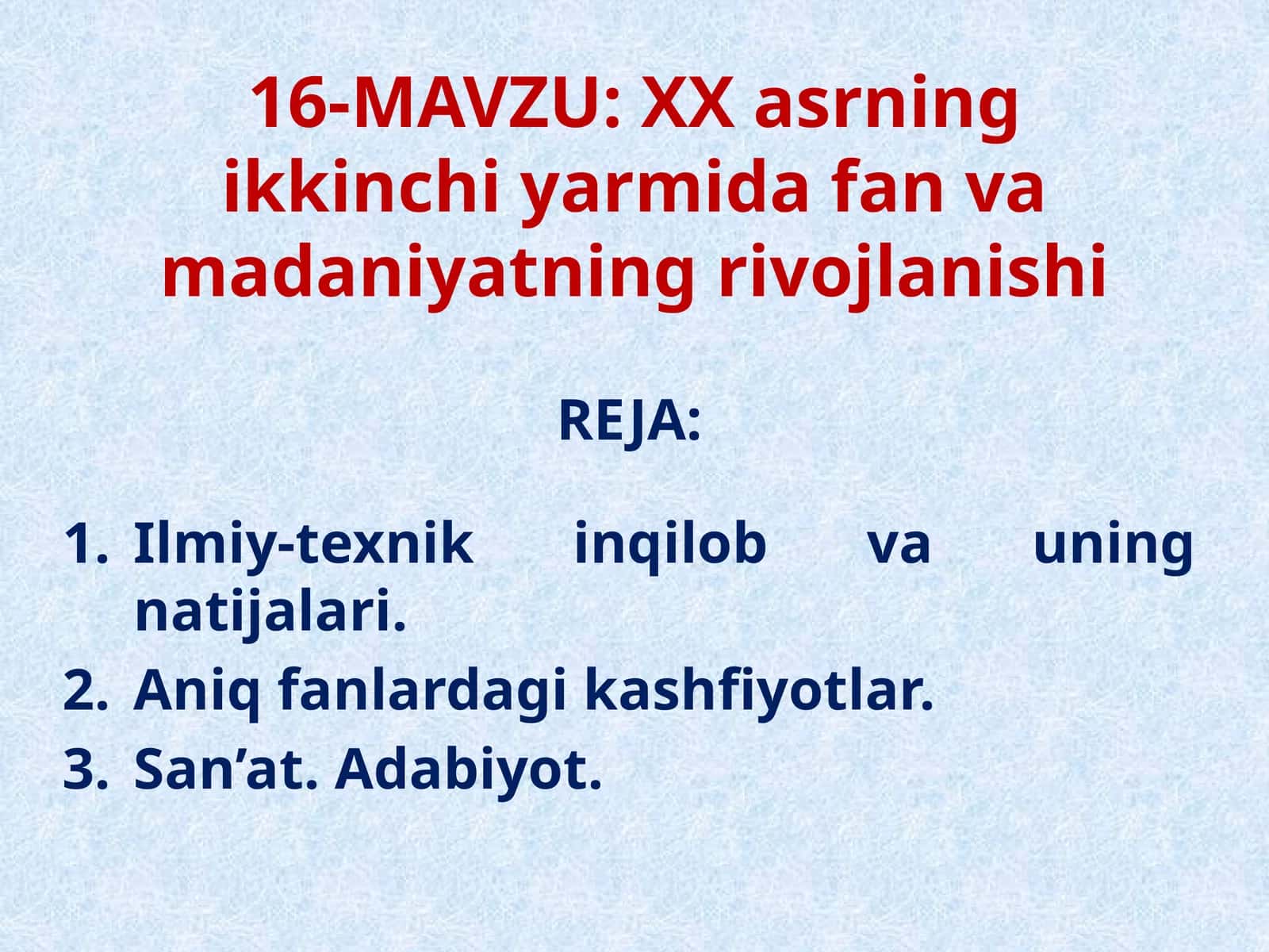 Ilmiy-texnik qilob vauning natijalari