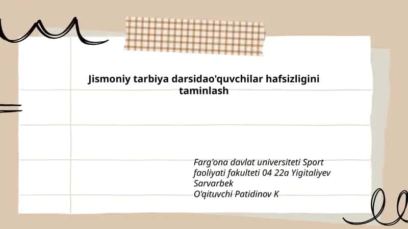 Jismoniy tarbiya darsi