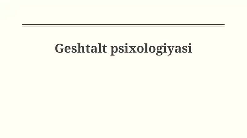 Gestalt psixologiyasi