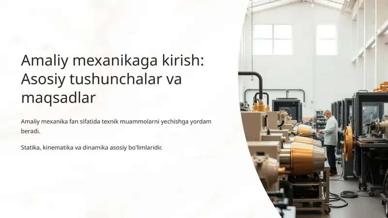 Amaliy mexanikaga kirish
