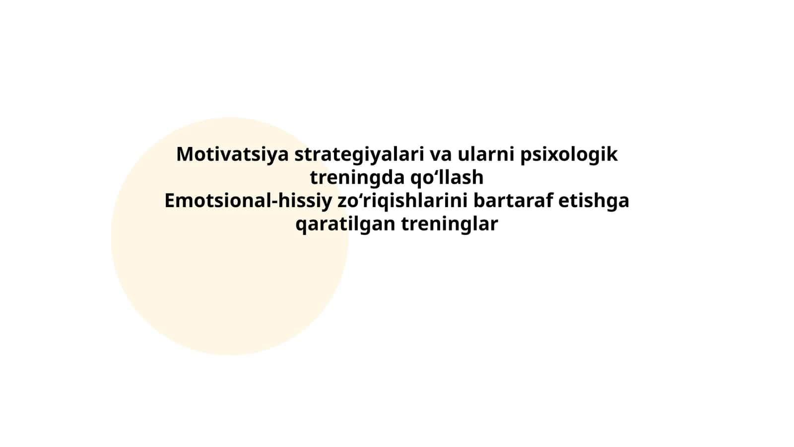 Motivatsiya strategiyalari va ularni psixologik treningda qo‘llash