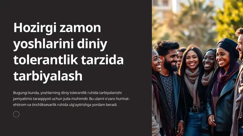 Yoshlarini Diniy Tolerantlik Tarzida Tarbiyalash