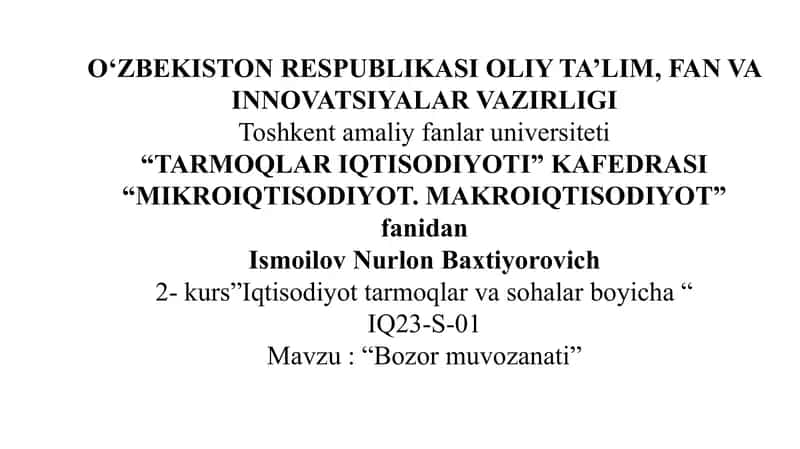Bozor muvozanati