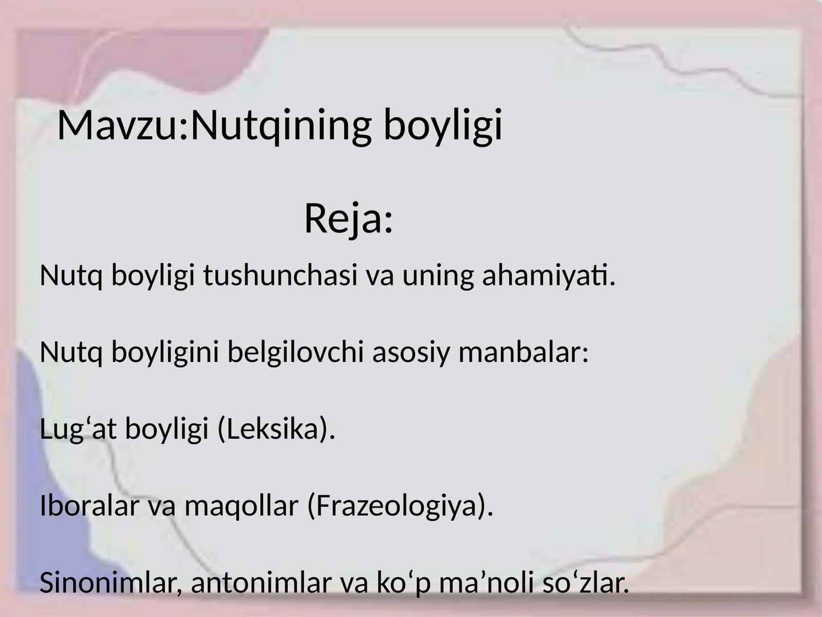 Nutqining boyligi