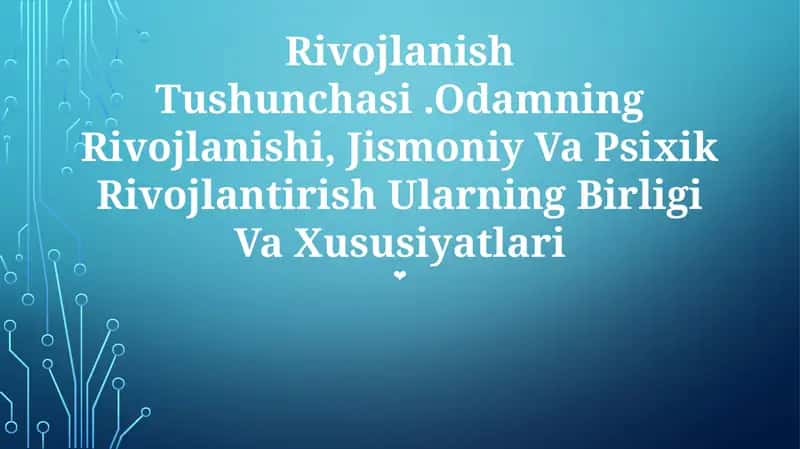 Rivojlanish Tushunchasi