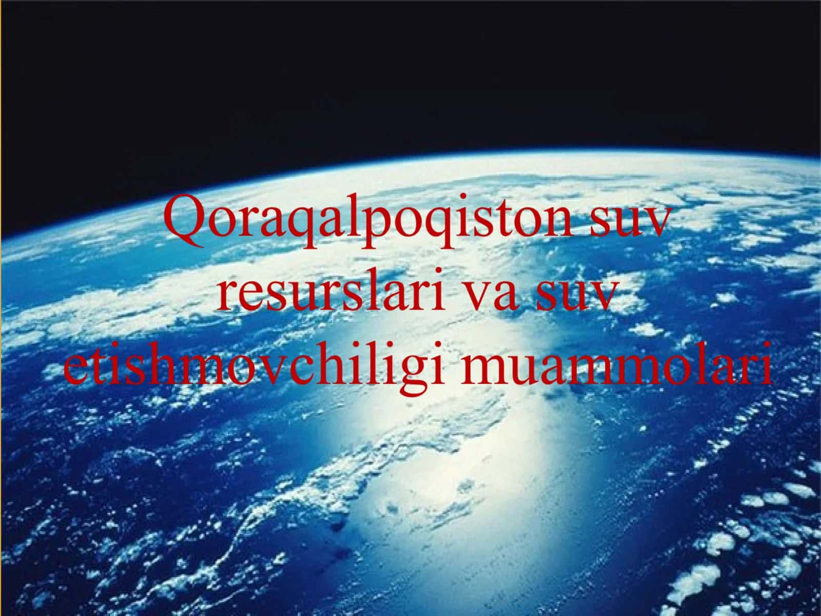 Gidrosfera ekologiyası haqida tushuncha
