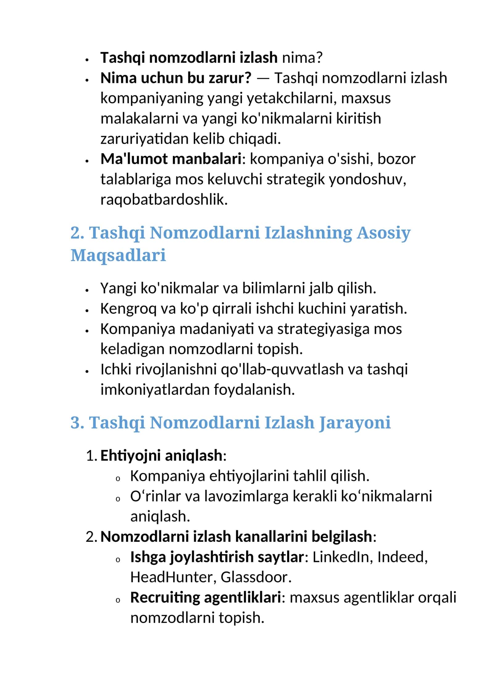 Tashqi Nomzodlarni Izlash