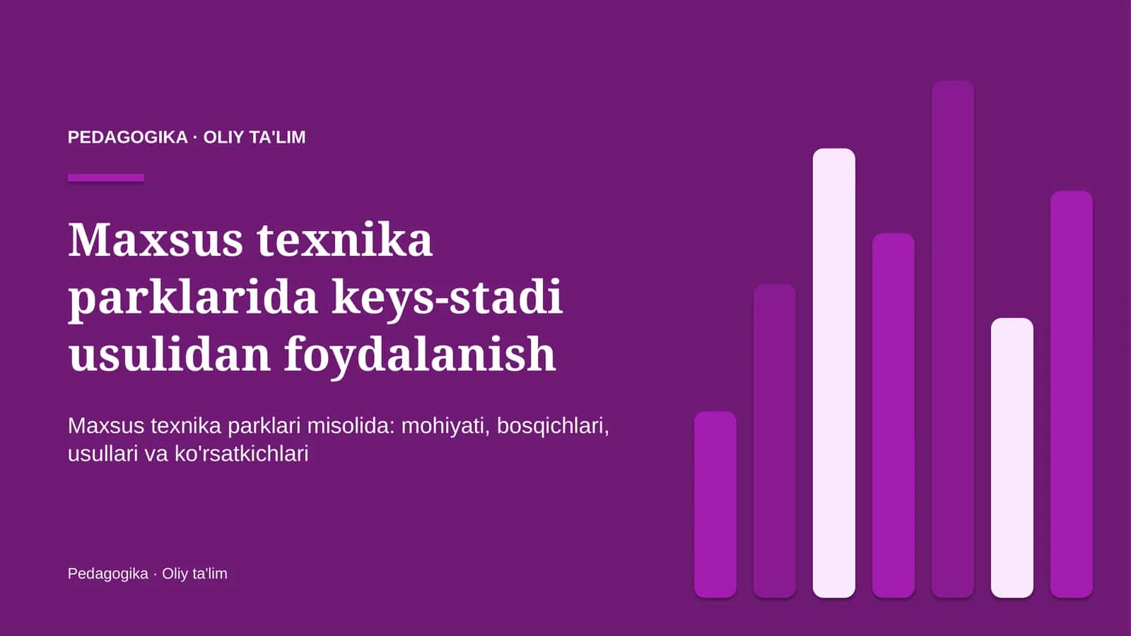 maxsus texnika parklarida keys stadi usulidan foydalanish 3779