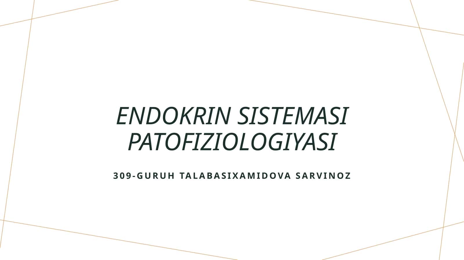 Endokrin sistemasi patofiziologiyasi