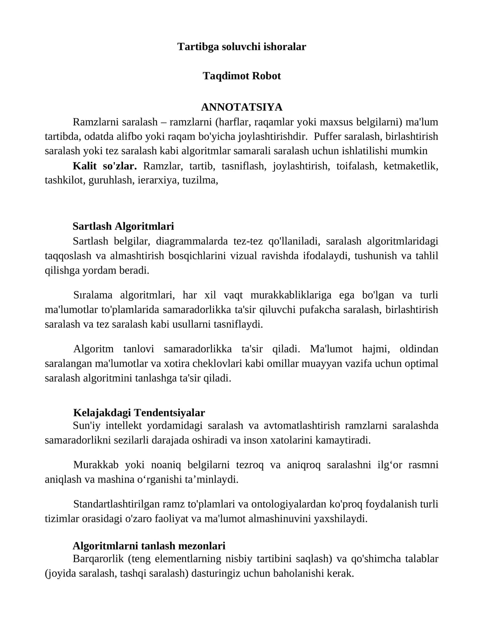 Tartibga soluvchi ishoralar