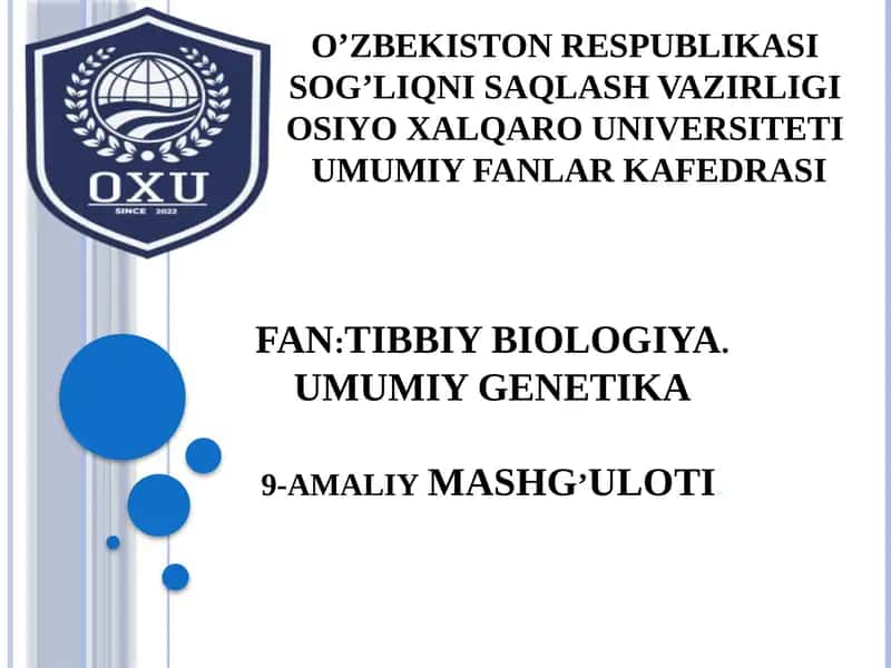 IRSIYATNING MOLEKULARASOSLARI.DNKvaRNKsintezi