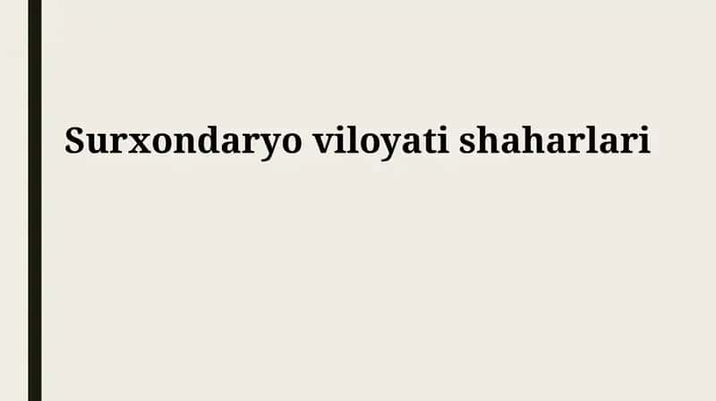 Surxondaryo viloyati shaharlari