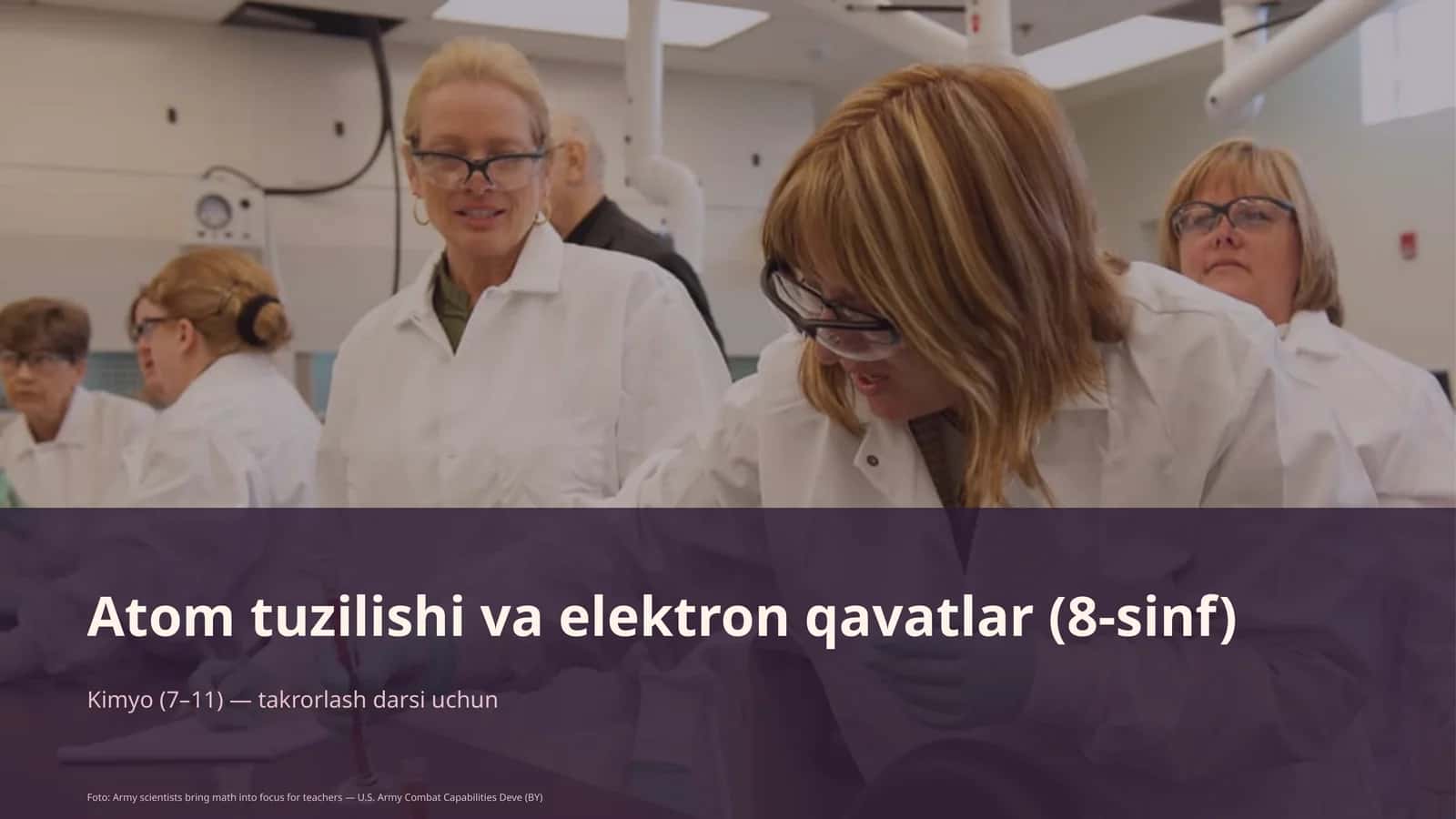 Atom tuzilishi va elektron qavatlar (8-sinf)