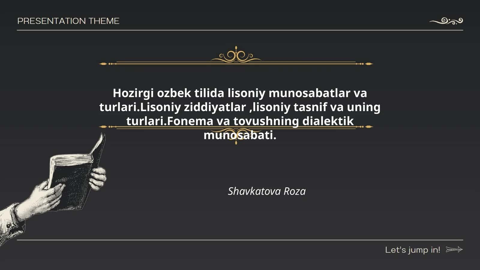 Hozirgi ozbek tilida lisoniy munosabatlar va turlari