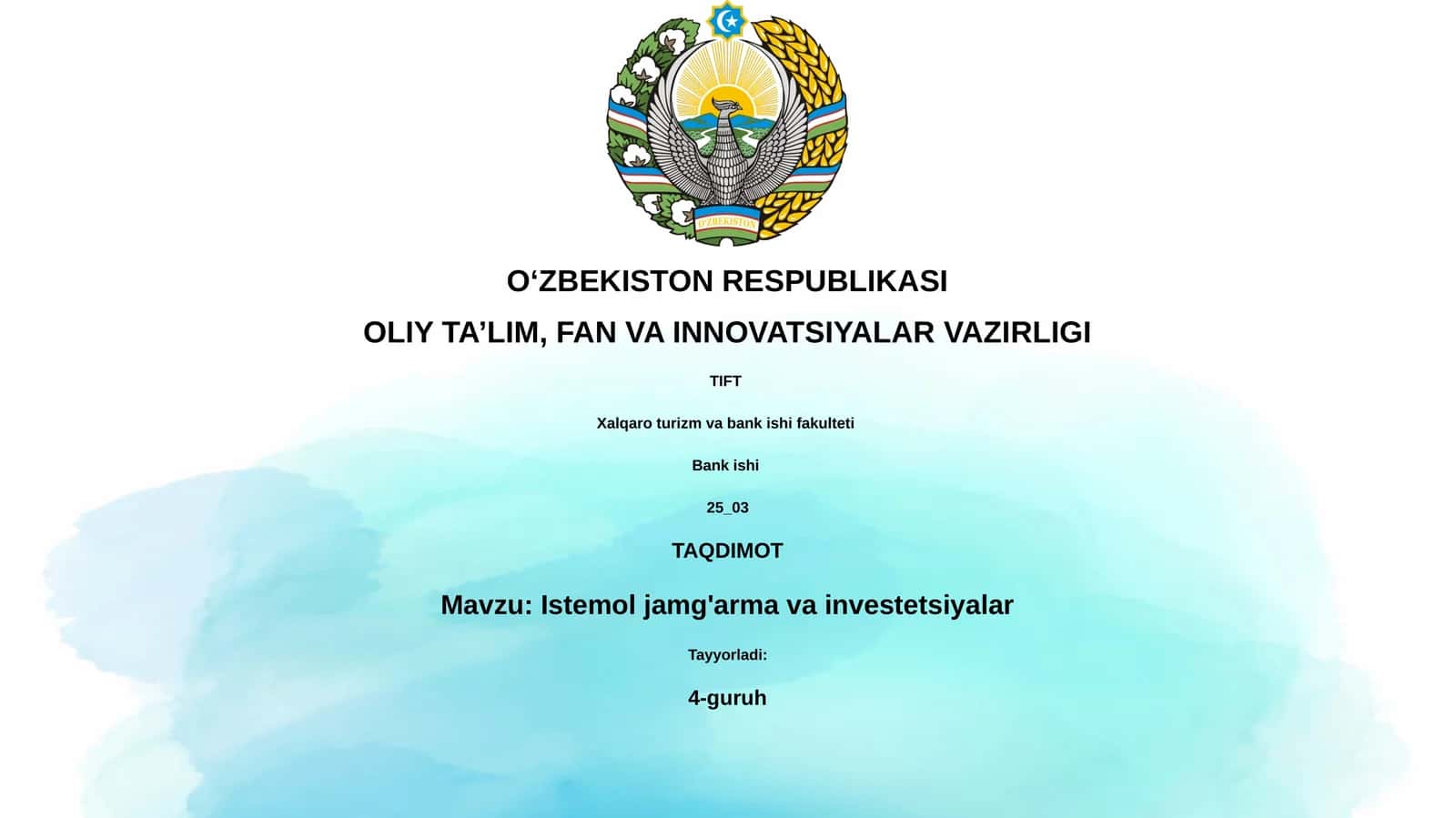 Istemol jamg'arma va investitsiyalar