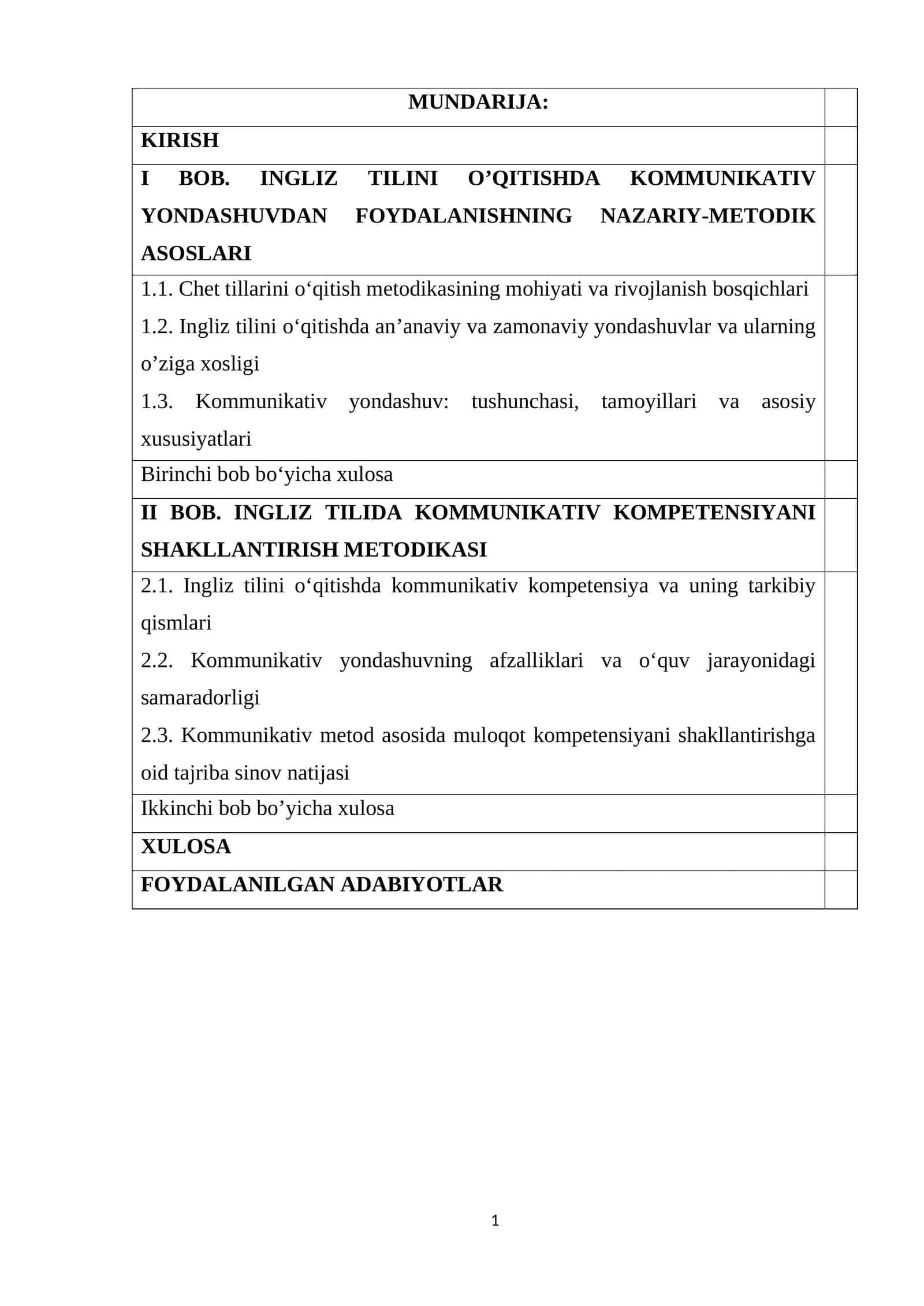 INGLIZ TILINI O’QITISHDA KOMMUNIKATIV YONDASHUVDAN FOYDALANISH