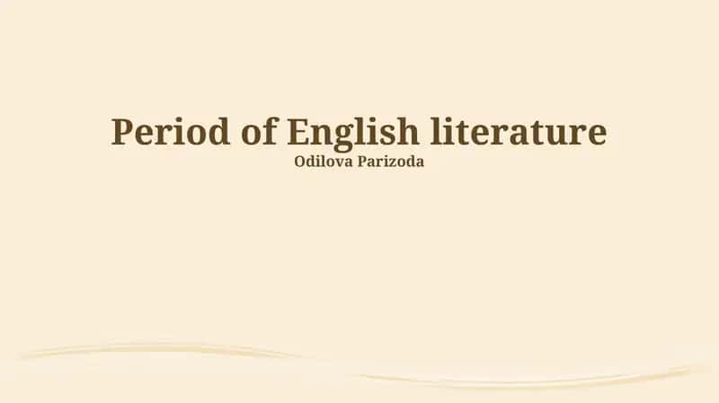 Period of English literature