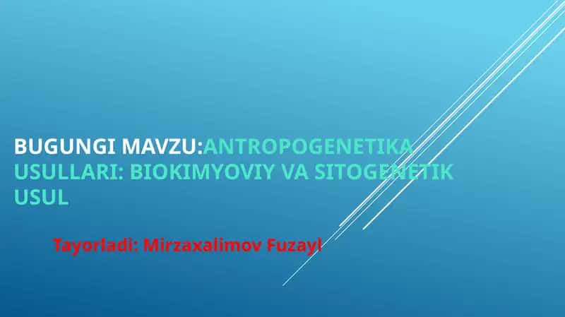 Antropogenetikausullari: Biokimyoviy vasitogenetik usul