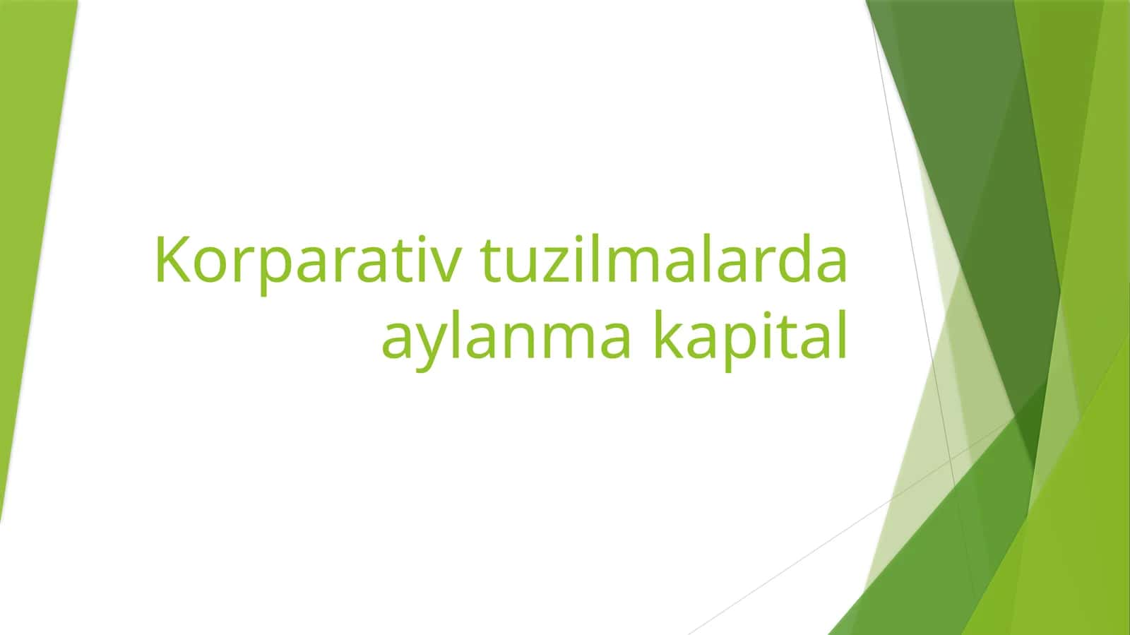 Korparativ tuzilmalarda aylanma kapital