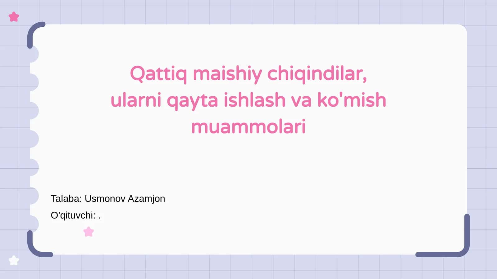 Qattiq Maishiy Chiqindilar Nima?