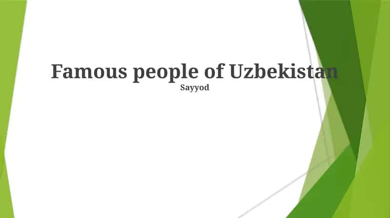 Famous people of Uzbekistan