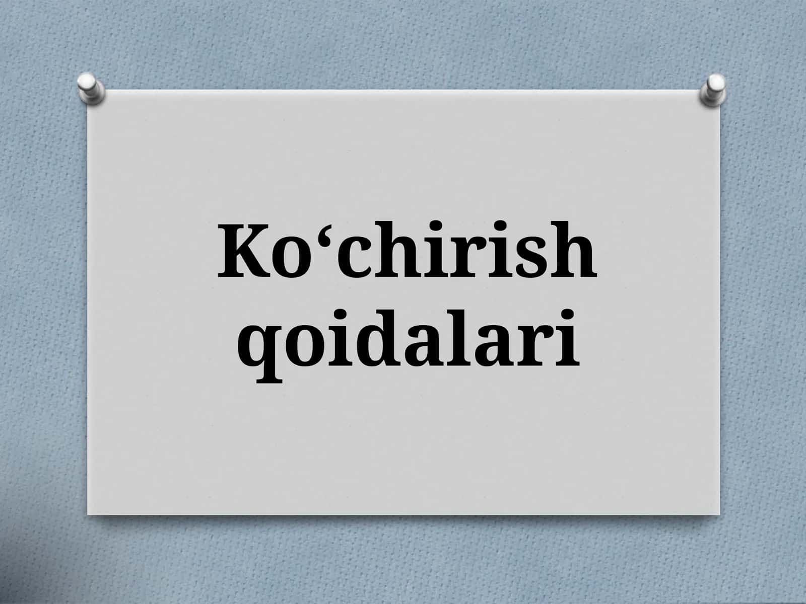 Bo‘g‘in ko‘chirish qoidalari