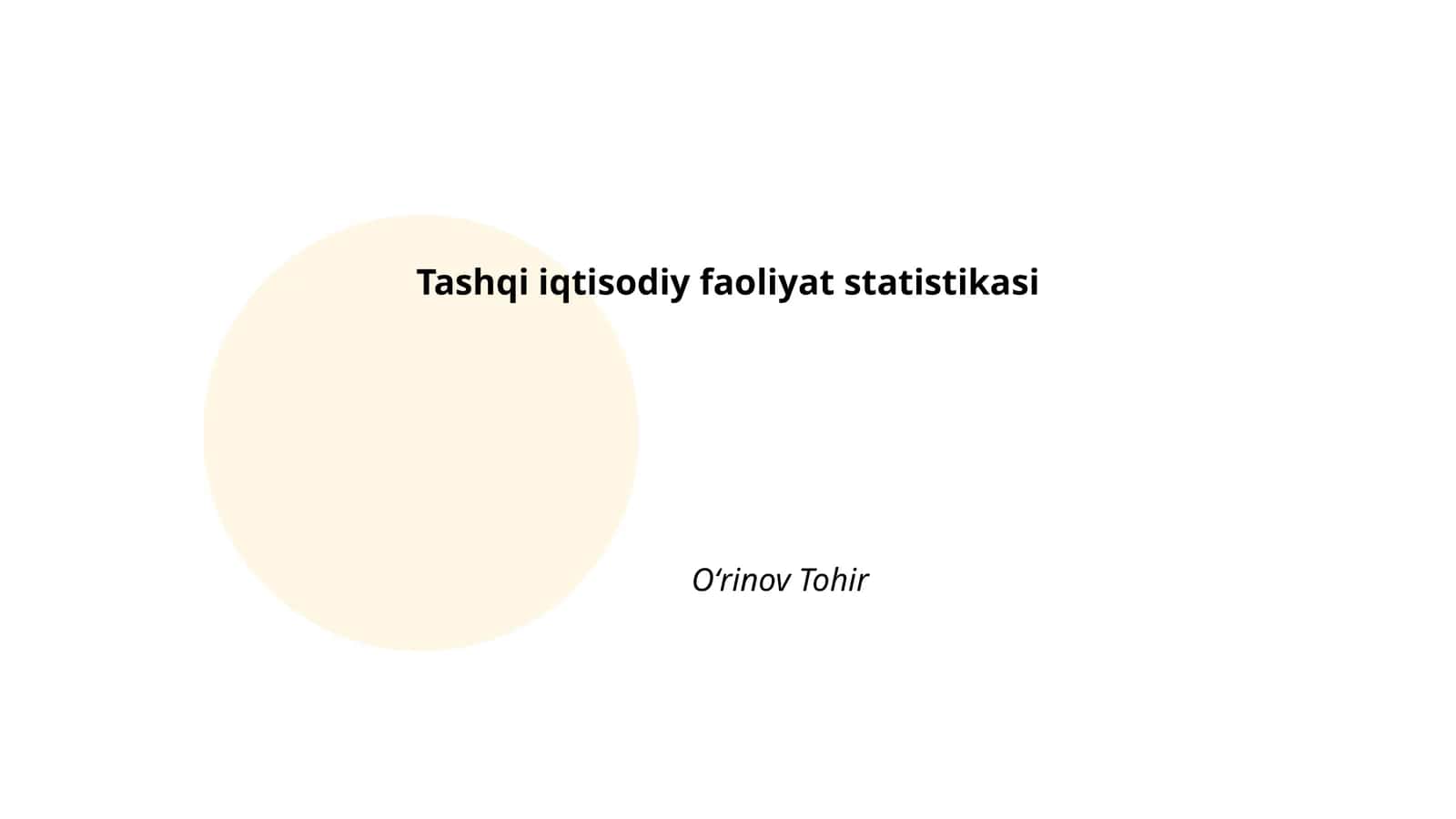 Tashqi iqtisodiy faoliyat statistikasi
