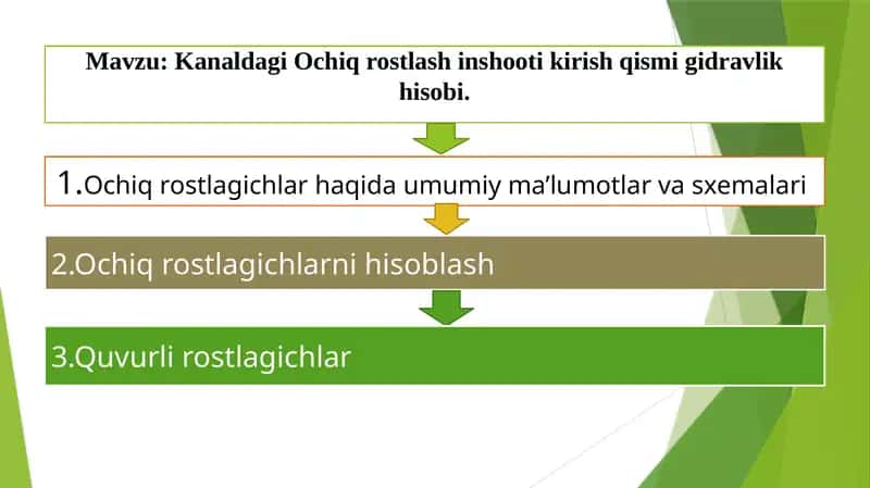Gidrotexnika inshootlarining loyihalash