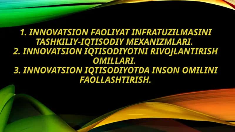Innovatsion faoliyatni rivojlantirish infratuzilmasi