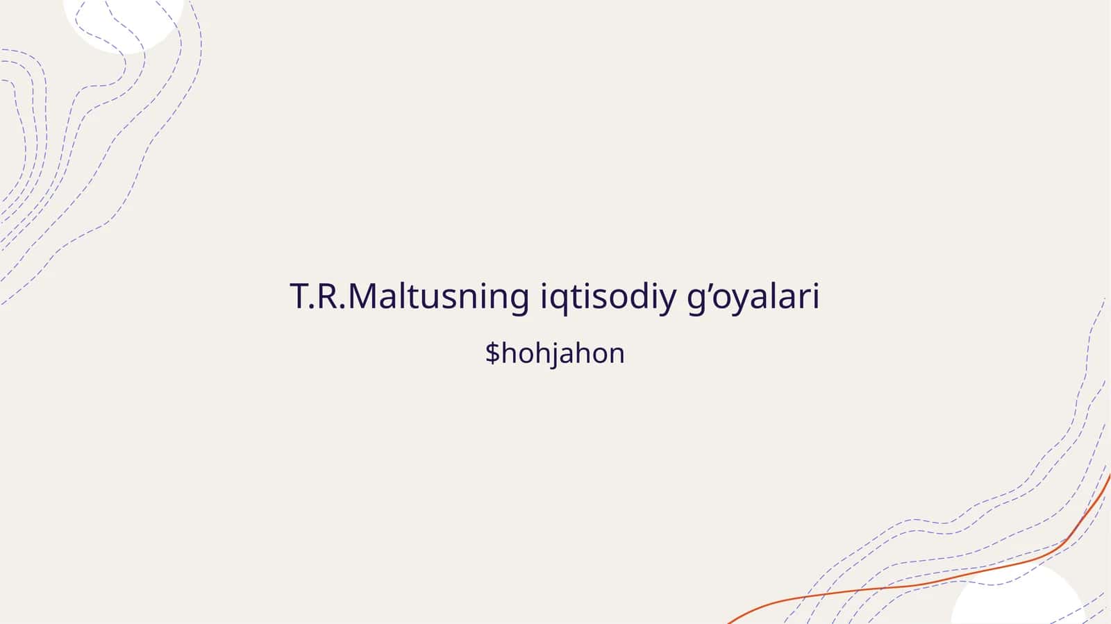 T.R.Maltusning iqtisodiy g’oyalari