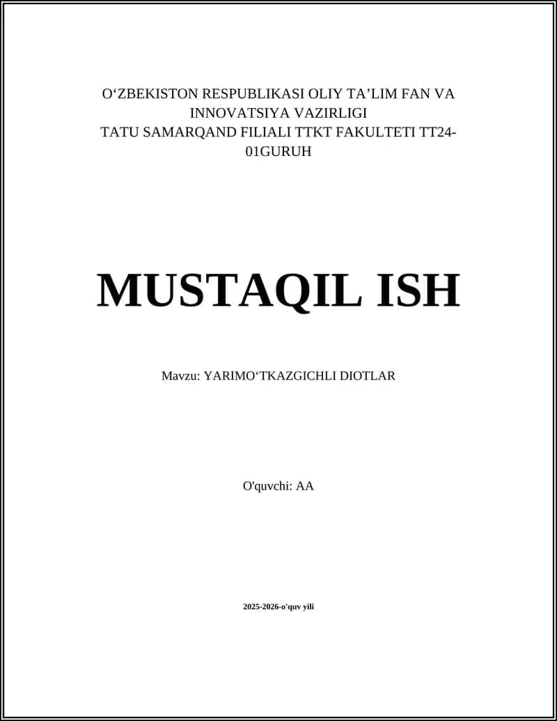 YARIMOʻTKAZGICHLI DIOTLAR