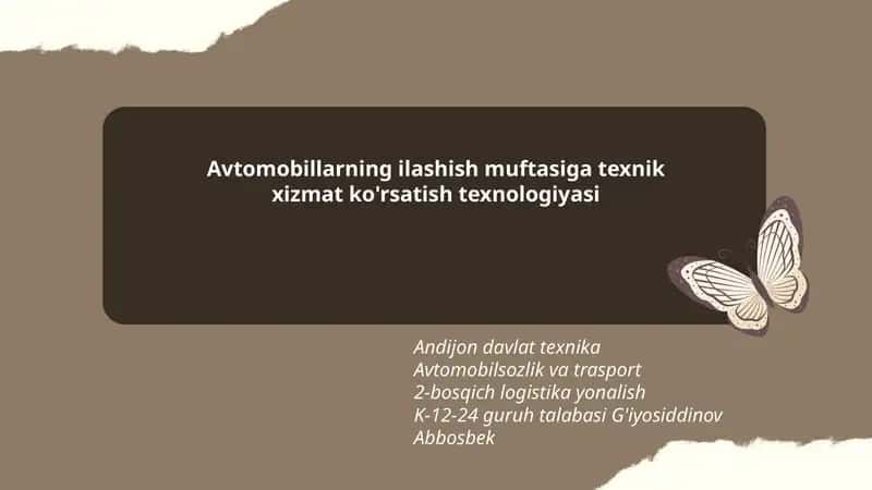 Avtomobillarning ilashish muftasiga texnik xizmat ko'rsatish texnologiyasi